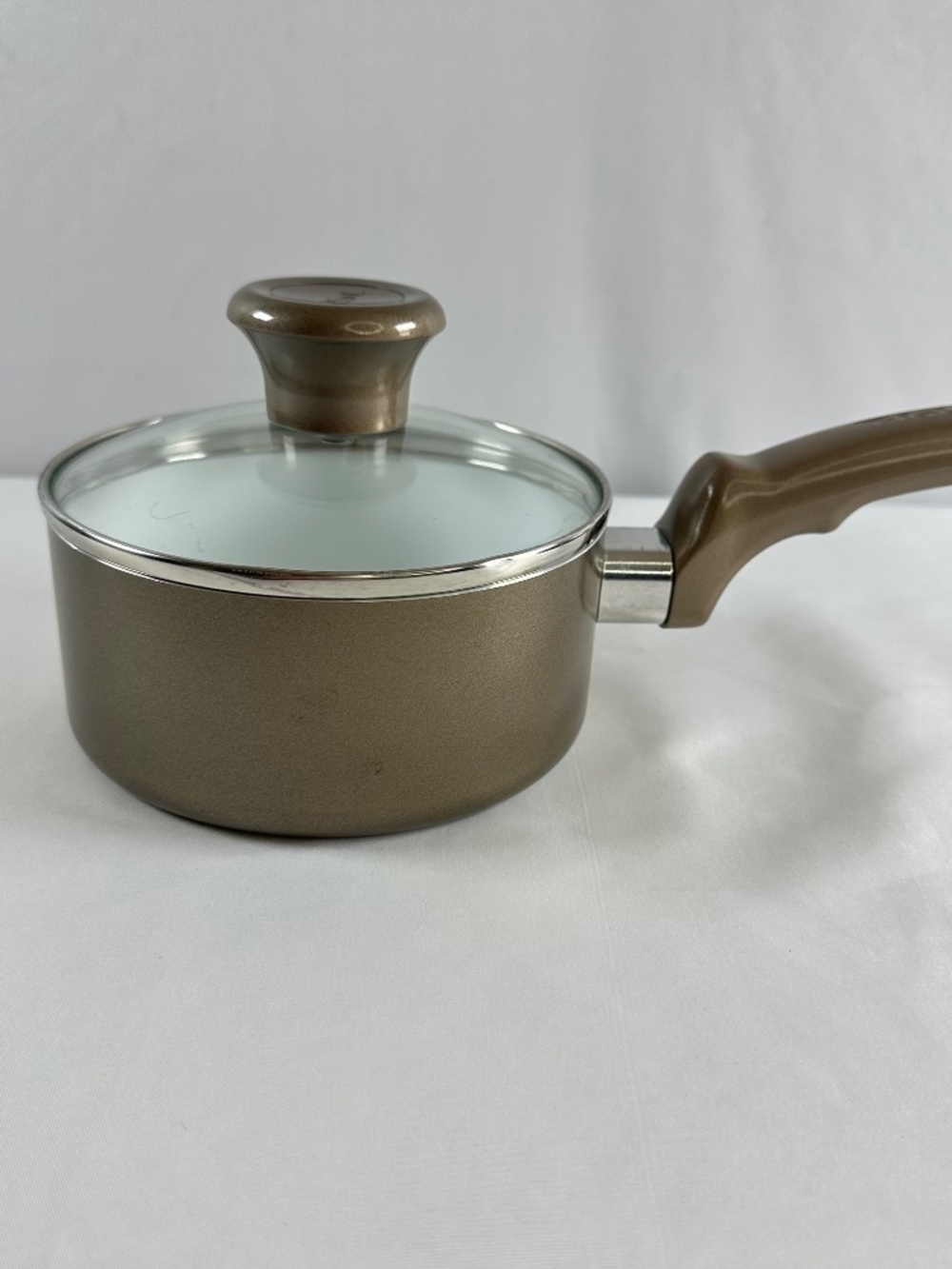 T-Fal Excite Non-Stick Line, 2 Quart Saucepan With Lid, Metallic Bronze, Single.
